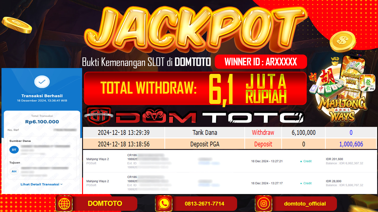 JACKPOT SLOT  MAHJONG WAYS 18 DESEMBER 2024